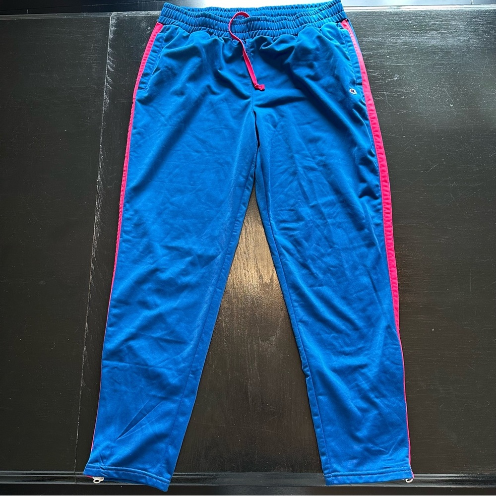 Champion Large Blue and Red Sweatpants Jogger Workout Pants